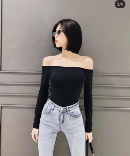 Áo bodysuit bẹt vai