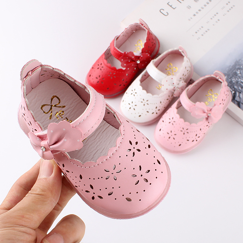 Kid Butterfly Shoe LED Girl Princess Shoes White Red Fashion Casual Baby Shoes Summer Hollow Out 0-4Yrs