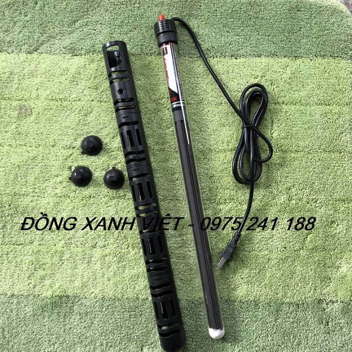 Sưởi bế cá vỏ nhựa chống bỏng 500W tích hợp nhiệt kế điện tử hiển thị màn hình LED cho bể 500 lít, hoặc 150cm