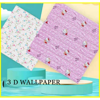 Xốp dán tường tự dính Giấy dán tường hoạt hình Doraemon Hello Kitty trẻ em cách âm, cách nhiệt cao cấp Giấy dán tường giá rẻ nhất