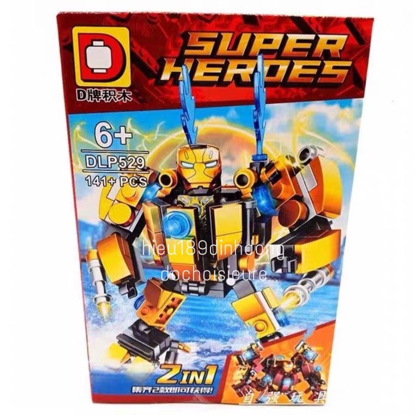 Lắp ráp xếp hình Siêu anh Hùng Ironman DLP529: Người Sắt Biến Đổi Bộ Giáp Hulkbuster