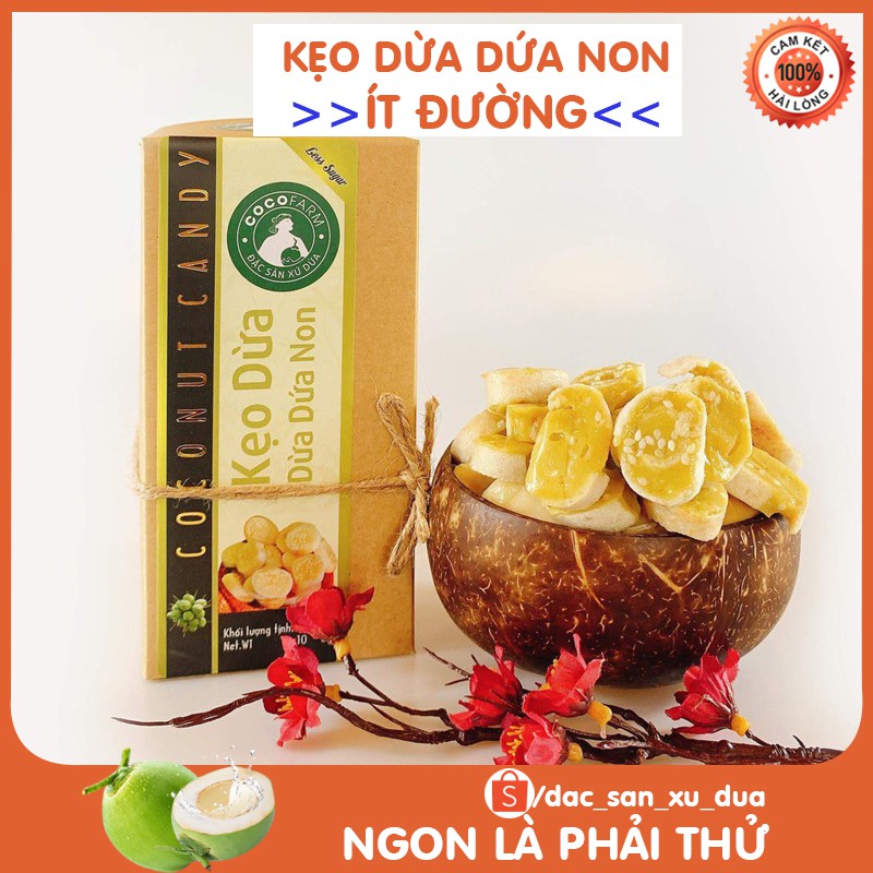 Kẹo Dừa Dứa Non Cocofarm ít đường hộp 300g