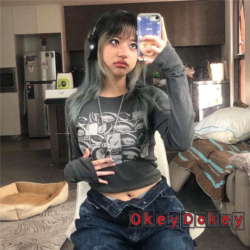 Áo croptop nữ tay dài cá tính thời trang