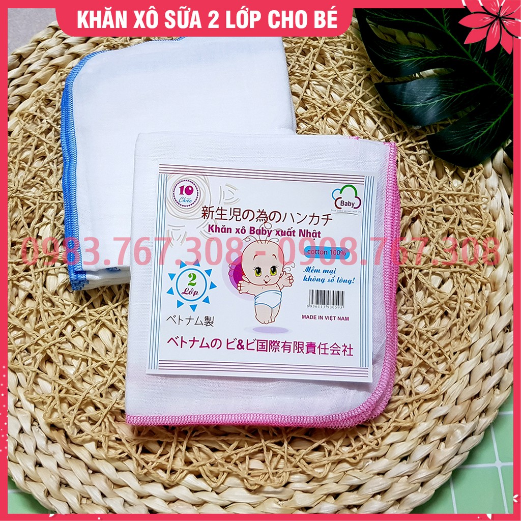 SET 10 Chiếc Khăn Xô Sữa 2 Lớp Siêu Thấm, Mềm Mại Cho Bé - BTT00551