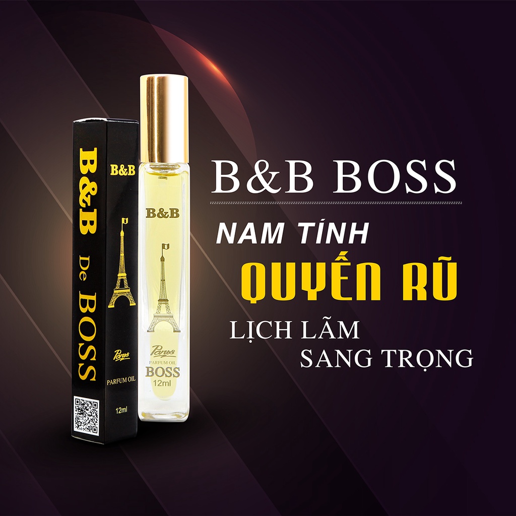 Tinh dầu nước hoa nam B&amp;B de Boss EDP 12 ml lưu hương lâu lịch lãm phong cách Pháp