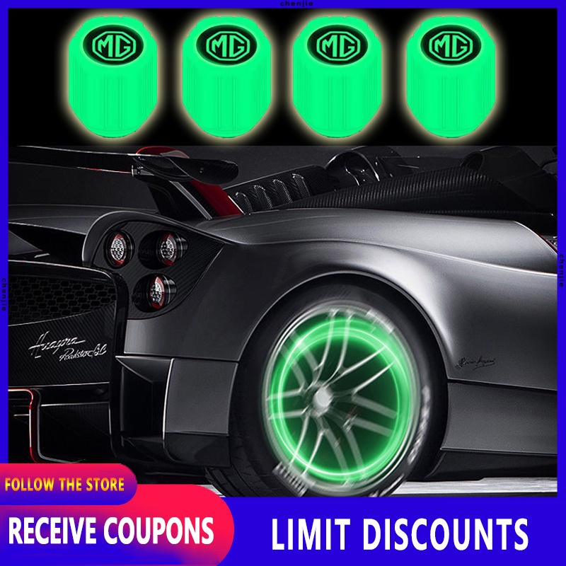 Bộ 4 Nắp Van Bánh Xe Dạ Quang Chất Lượng Cao Cho mg TF ZR EV GS EZS RX5 ZT 3SW Saloon ZS MG3 MG5 MG6 GT HS