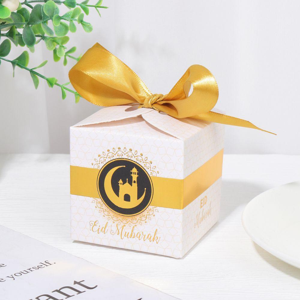 PINEVN Set 5 / 10 Hộp Quà Hồi Giáo In Chữ Eid Mubarak Thời Trang