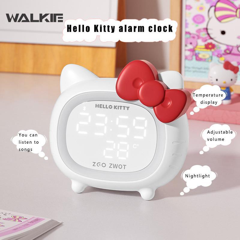 SANRIO Đồng Hồ Báo Thức Thông Minh Kết Nối Bluetooth Hình Mèo Kitty Có Đèn Led Đa Năng