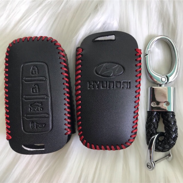 Bao Da Bảo vệ chìa khoá Thông Minh Smart key 4 Nút Huyndai Avante  Santafe Verna
