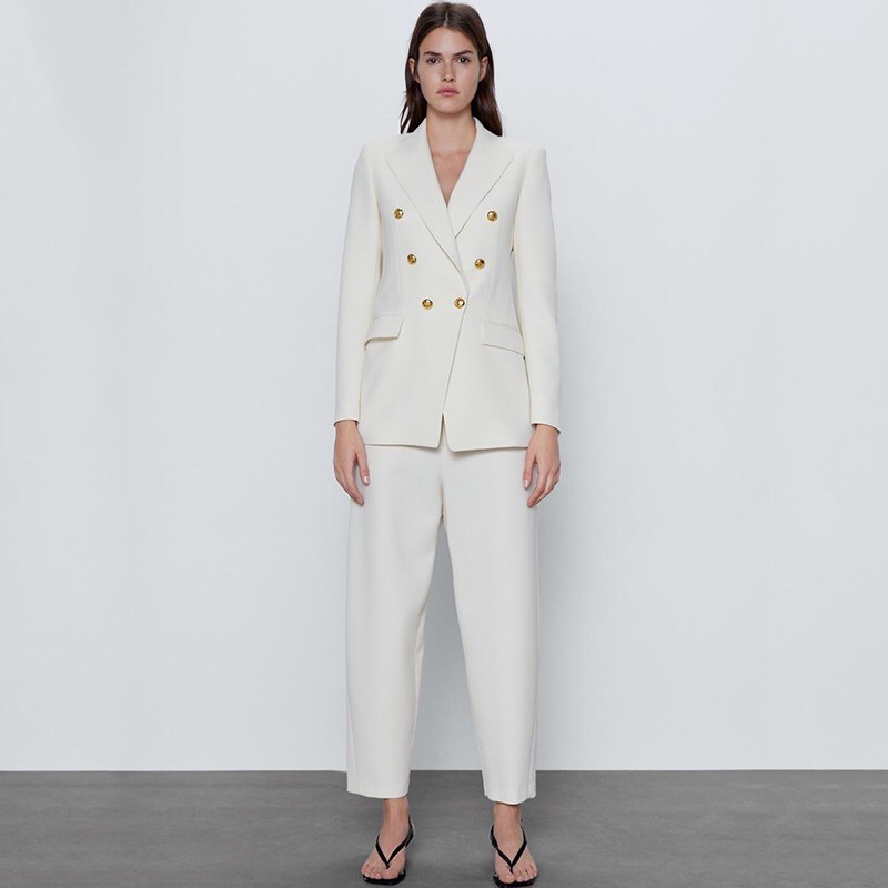 ÁO BLAZER ĐÍNH CÚC DÁNG DÀI