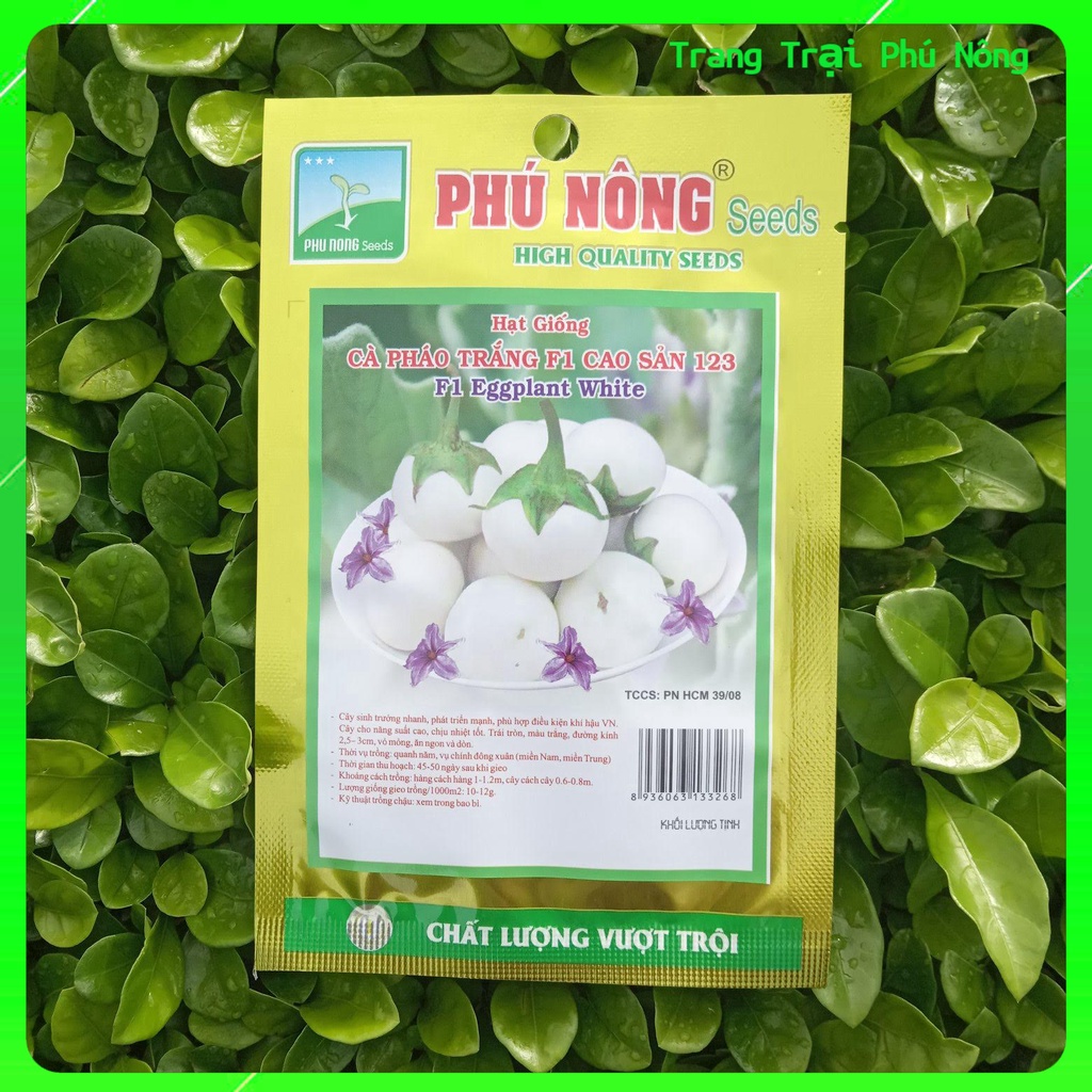 Hạt Giống Cà Pháo Trắng Cao Sản Phú Nông - Gói 0.5g - F1 Small White Eggplant PHU ...