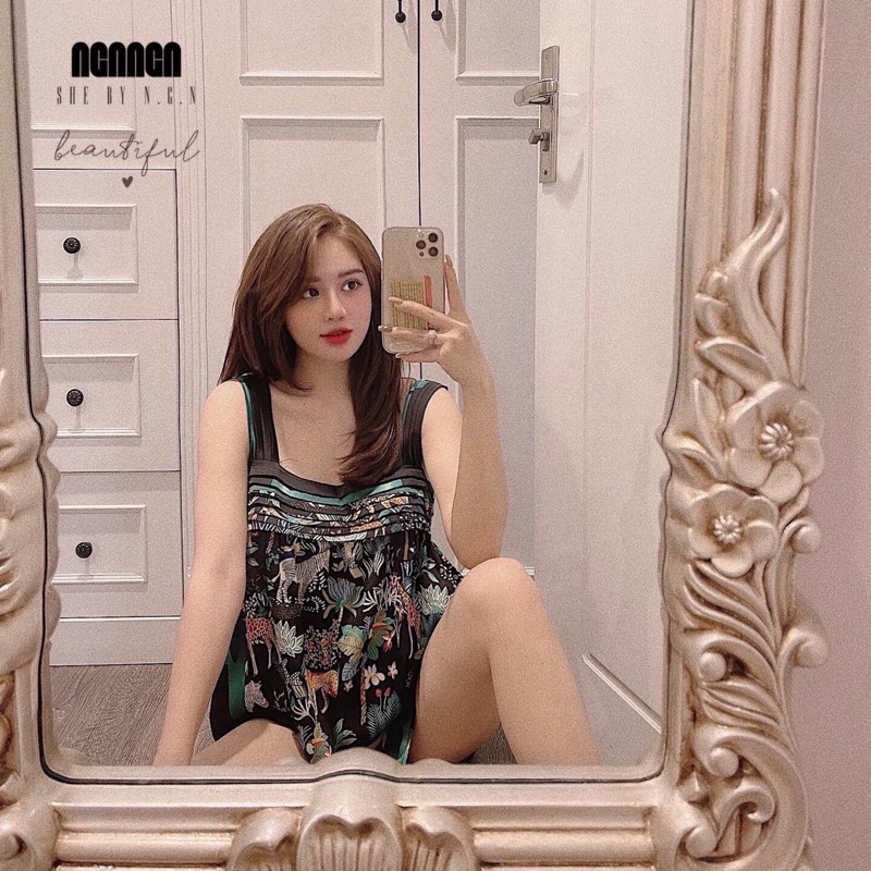 set lụa hoạ tiết cho nữ | BigBuy360 - bigbuy360.vn