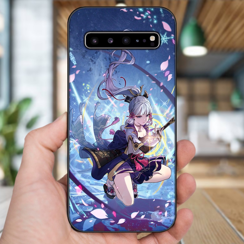 Ốp lưng Samsung S10, S10 5G, S10 Plus viền đen in hình Ayaka Genshin Impact