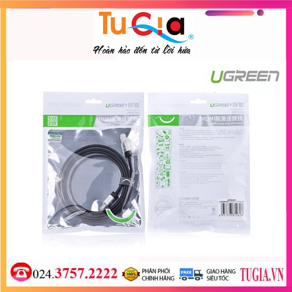 Cáp HDMI dẹt 5M hỗ trợ 3D, 4K Ugreen 10263 - Hàng chính hãng