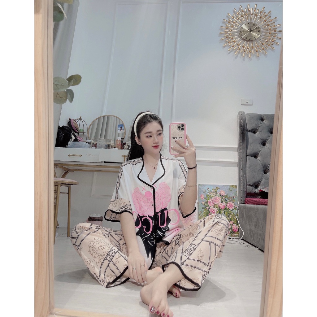 Mẫu đồ bộ lụa mango cổ sen của shop | BigBuy360 - bigbuy360.vn