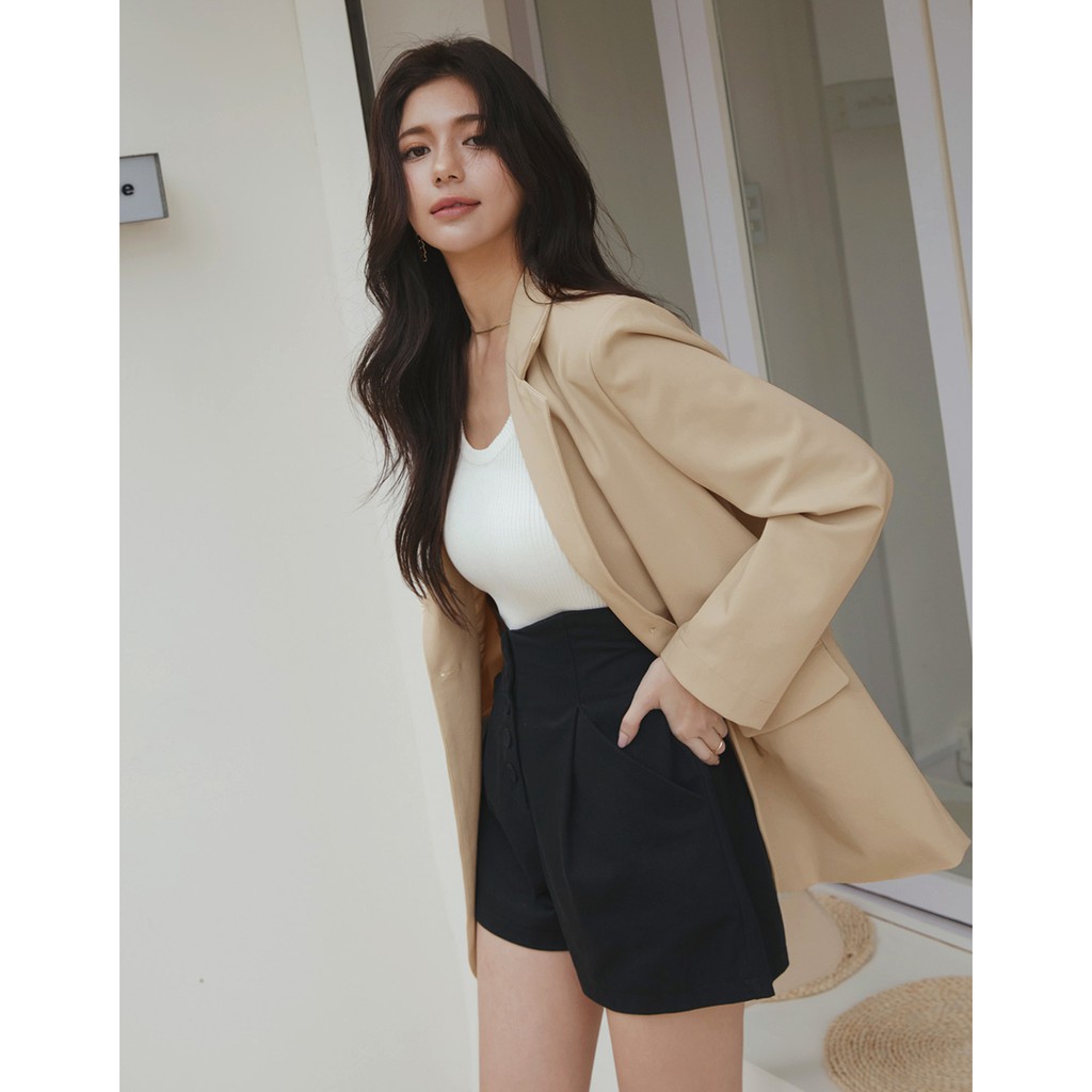 Áo khoác blazer hàn quốc có độn vai nữ Air Space 2111826001