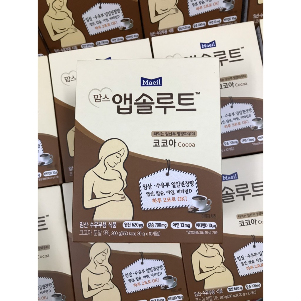 (Hàng chính hãng) Sữa bầu Hàn Quốc Maeil Absolute Mom Vị Ca Cao dành cho phụ nữ muốn có thai, mang thai và cho con bú