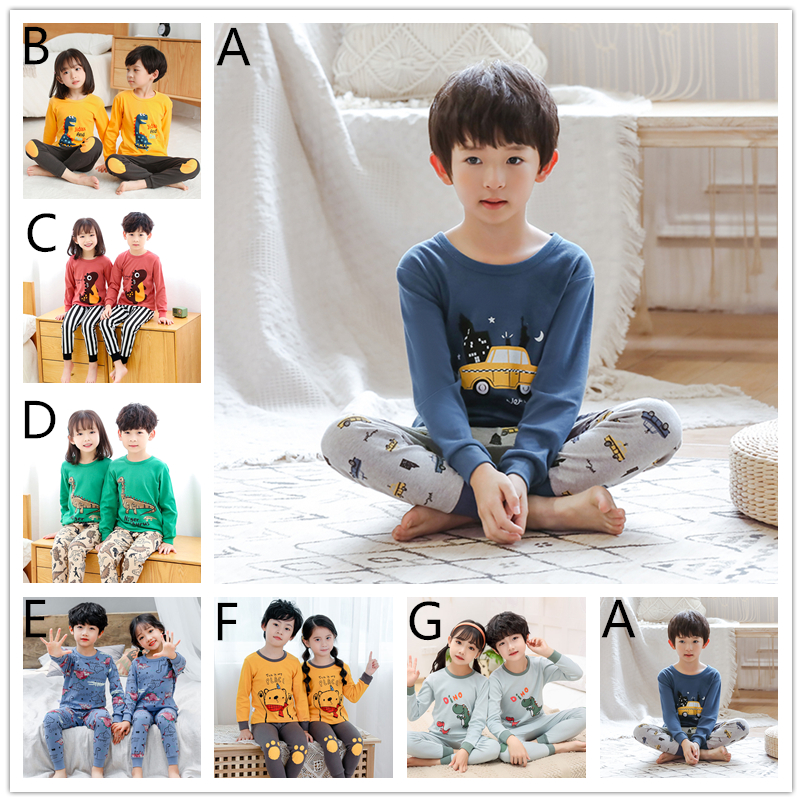 2 Bộ Đồ Ngủ Cotton Dài Tay Ấm Áp Cho Bé Từ 2-15 Tuổi