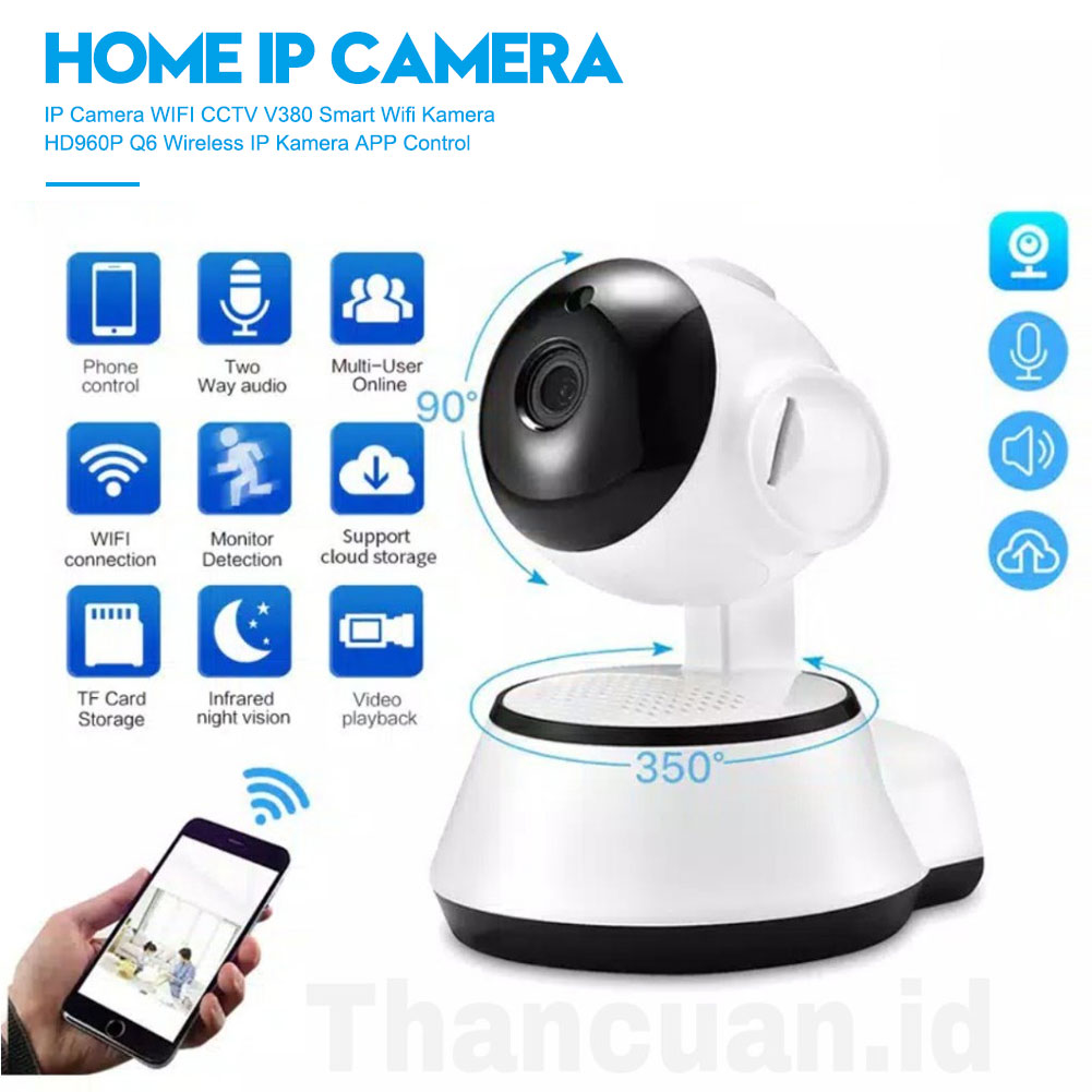 Camera IP WIFI CCTV V380 Smart Wifi Kamera HD960P Q6 Điều khiển ứng dụng IP Kamera không dây