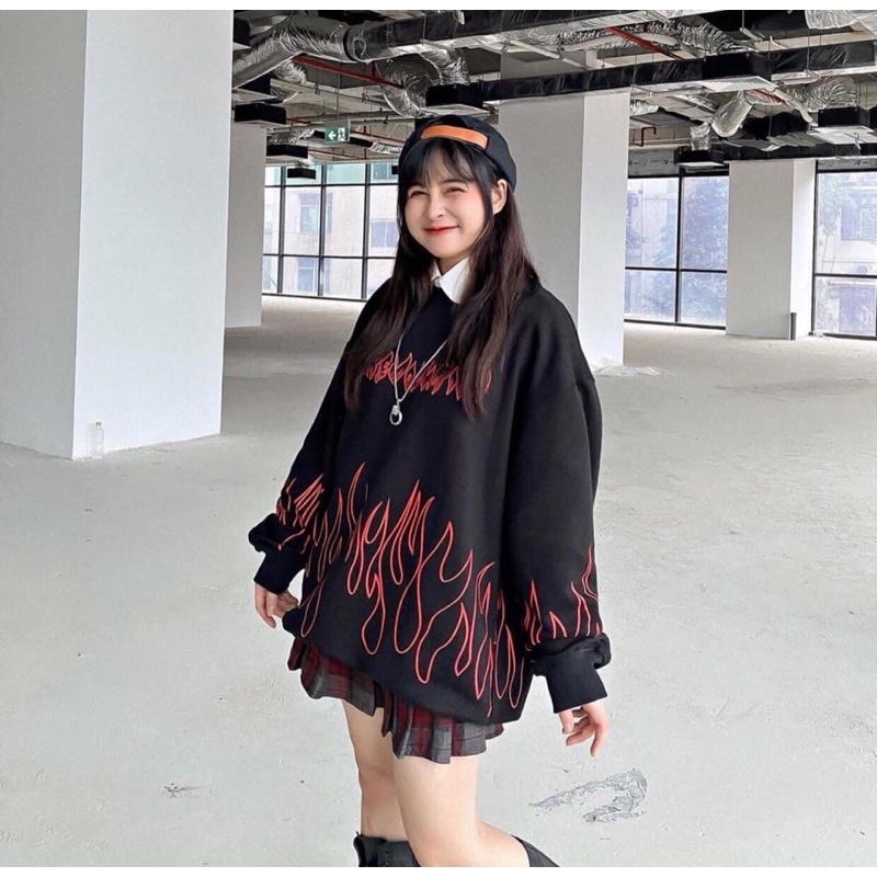 [CÓ ẢNH THẬT] Áp Nỉ Sweater Lửa Hot Unisex FREESHIP Form Rộng Nam Nữ Ulzzang