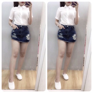 Quần giả váy bò