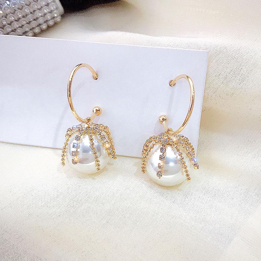 JARRED Khuyên Tai Dáng Dài Đính Đá Pha Lê Tròn Thời Trang Dự Tiệc Cưới