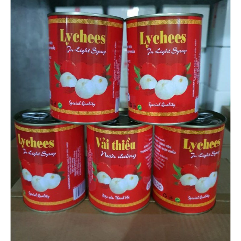 Vải thiều Thanh Hà đóng hộp / Vải lon Bitraco 565gr 👍 Trái dày, giòn, ngọt thanh ✅ Topping | BigBuy360 - bigbuy360.vn