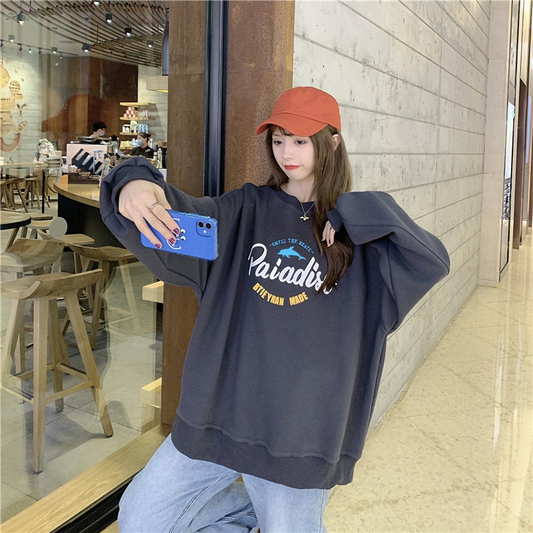 NRVP Áo Sweater Dáng Rộng Họa Tiết Chữ In Thời Trang Mới Cho Nữ