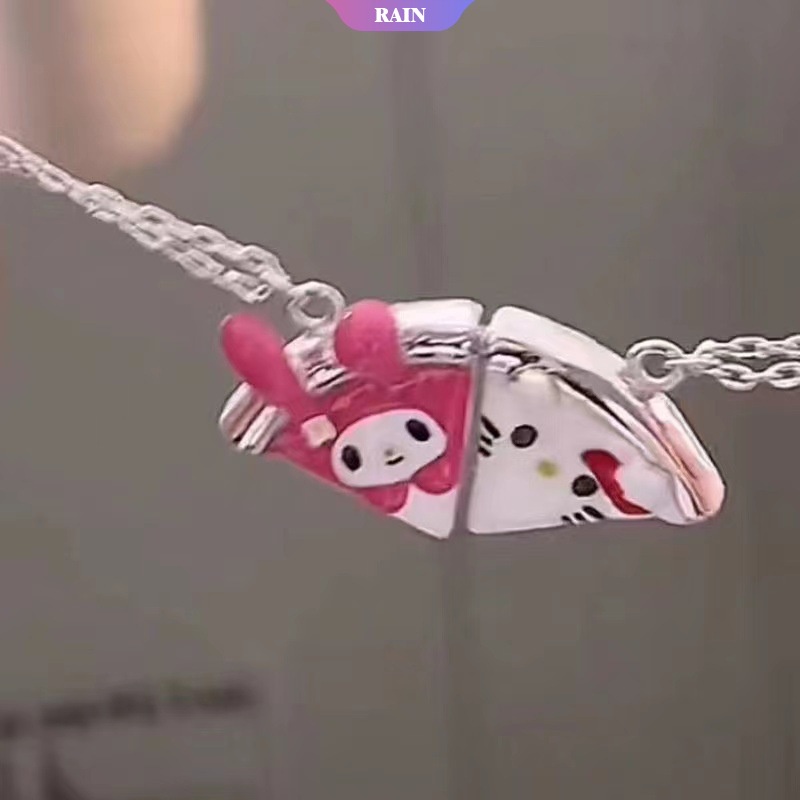 Sanrio Vòng cổ Nam Châm Mặt Hình Pizza Hello Kitty My Melody Kuromi Cinnamoroll Baku Quà Tặng Trang Sức Cho Nữ [RAIN]