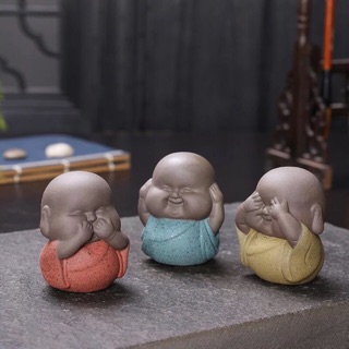 Bộ 3 tượng chú tiểu - bộ 3 tượng tam không - tượng chú tiểu - tượng phật