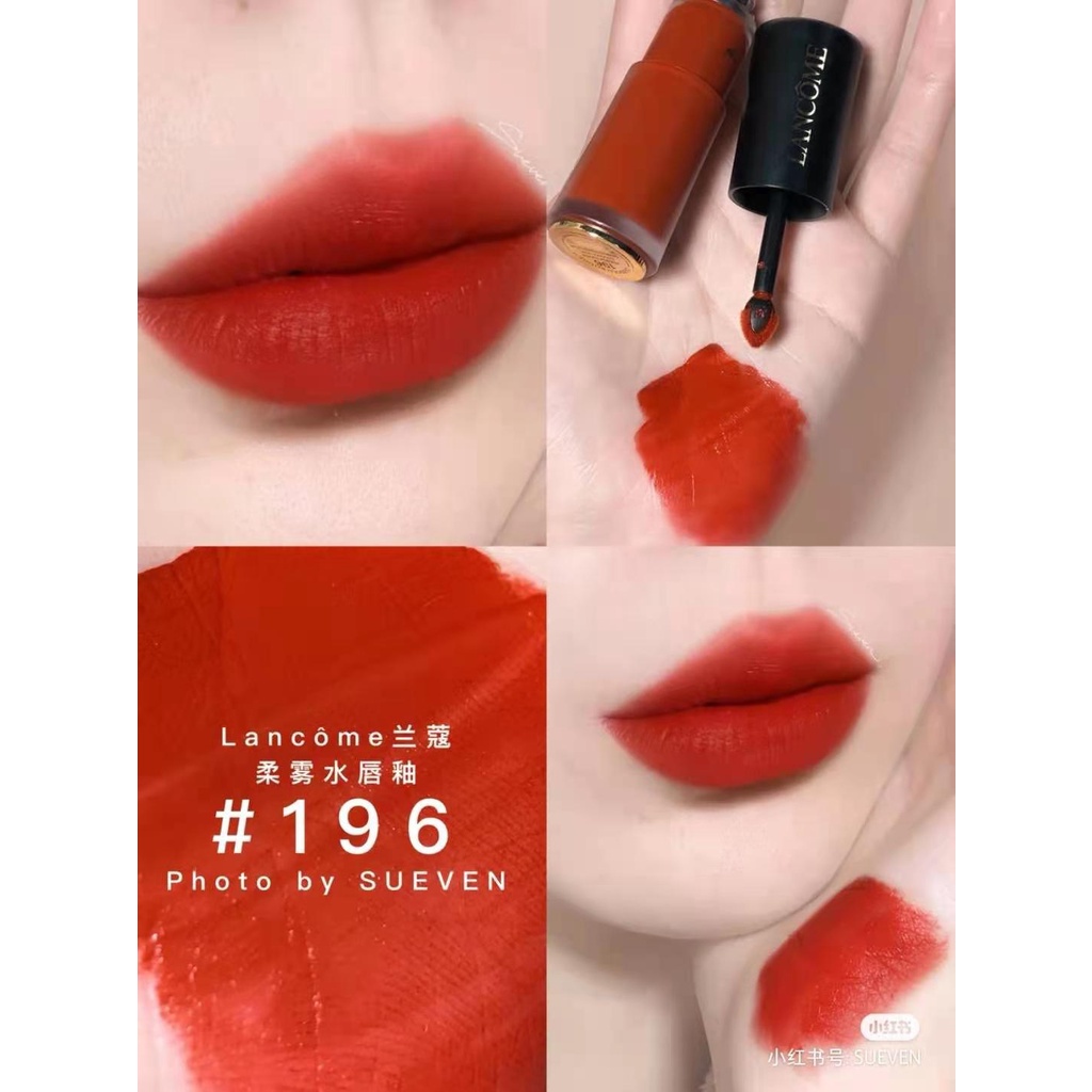 Son Môi Lancome Dạng Lỏng Mềm Mịn Màu Mờ Thời Trang #196 Son Tint & Vết Bẩn