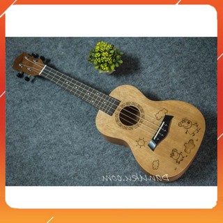 [HÀNG XỊN] Đàn Ukulele Concert Night 23inch Gỗ Mahogany Elves Họa Tiết Cute ( Tặng kèm Full Phụ Kiện )