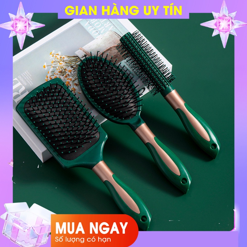 [Hot] Set 3 lược chải tóc massage đầu gỡ rối màu xanh cao cấp sang trọng