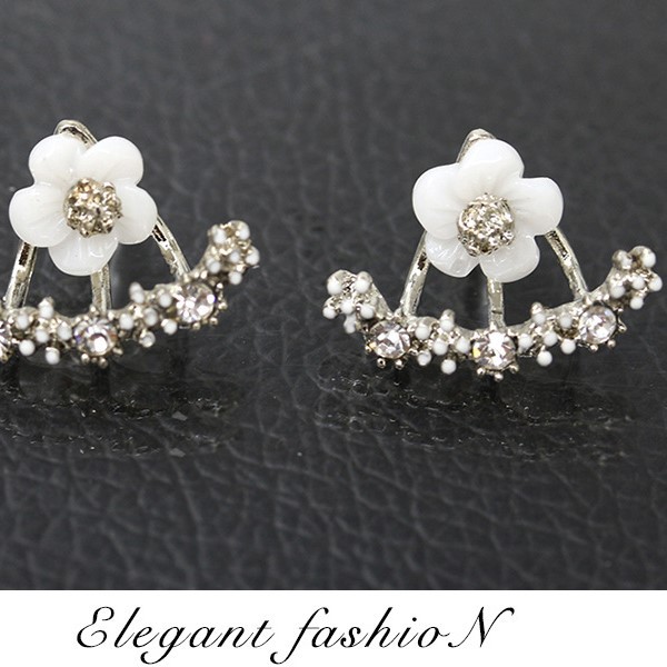 Khuyên Tai Hình Hoa Cúc Đính Đá Xinh Xắn Phong Cách Hàn Quốc