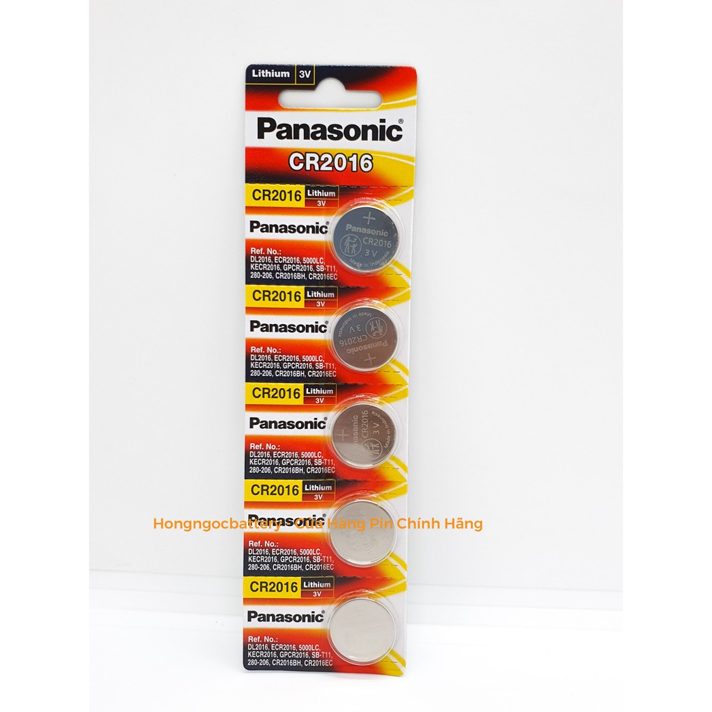 Pin 3V Vỉ 5 Viên Panasonic CR2032 / CR2025 / CR2016 / CR1632 / CR1220 / CR1620 / CR1616 Pin 3V Lithium Made in Indonesia