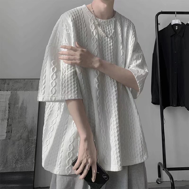 Áo Thun Ngắn Tay Phong Cách Retro Đường Phố Hong Kong Cho Nam