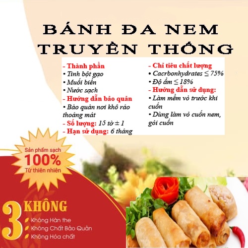 Bánh đa nem phơi sương gia truyền thơm ngon mềm dẻo dễ cuốn GoodFood - Bánh Đa Nem Rán Giòn Truyền Thống Hà Nội Cao Cấp