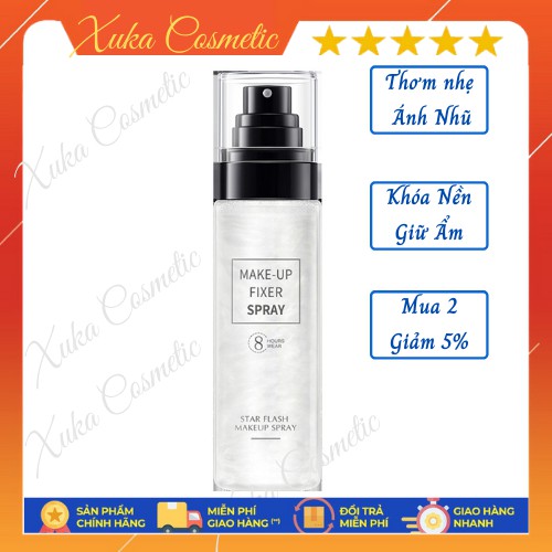 Xịt Khóa Nền 💕Freeship💕 Xịt Nhũ Khóa Trang Điểm Star Flash Make Up Spray 8 Hours Wear Không Gây Bết Dính