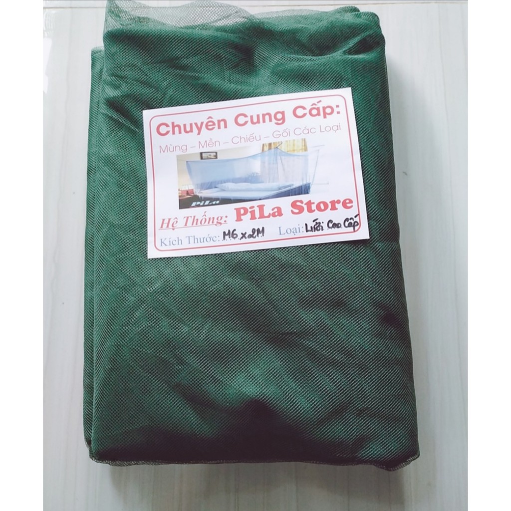 Màn Ngủ Chất Lượng Màu Xanh Bộ Đội Dày Dặn 1M6x2M