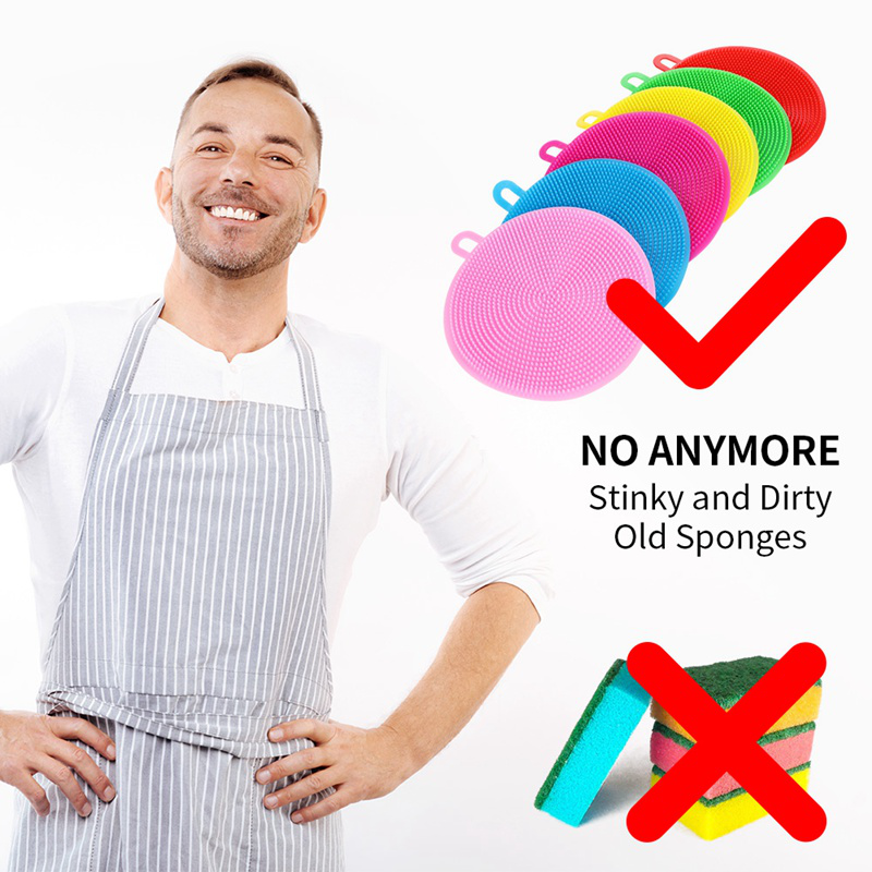 Miếng Rửa Chén Bằng Silicone Chống Dính Tiện Dụng Cho Nhà Bếp