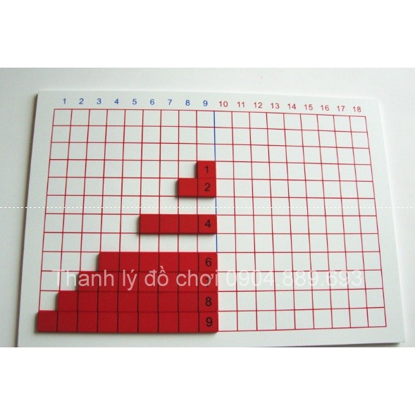 Bảng học phép tính cộng trừ Subtraction With Strip Board - Giáo cụ montessori