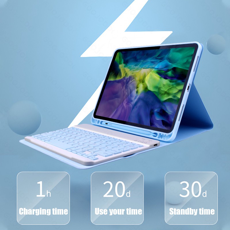 Ốp NIXXOS kèm bàn phím Bluetooth không dây và ngăn bút bằng silicon mềm cho máy tính bảng