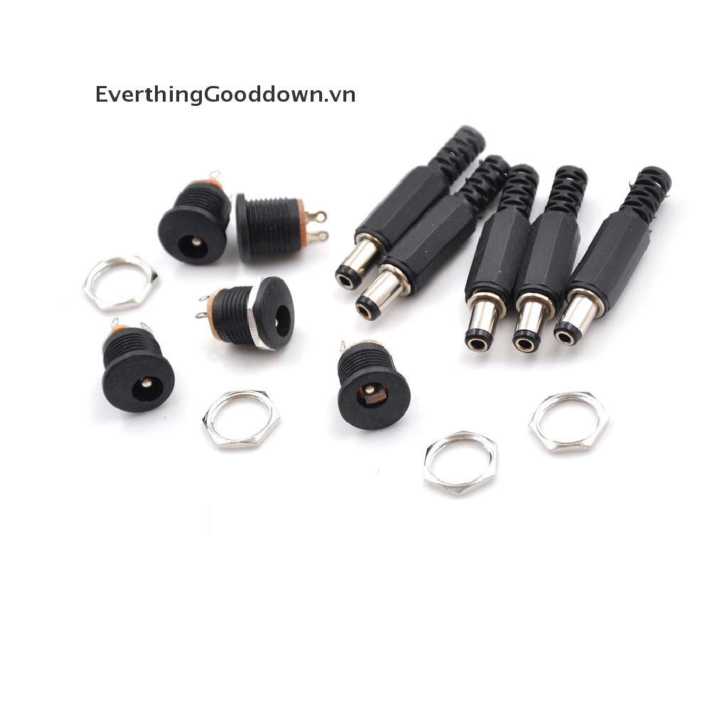 Set 10 Đầu Nối Ổ Cắm Cái + Phích Cắm Đực 5.5 * 2.5 mm DC022 Chuyên Dụng