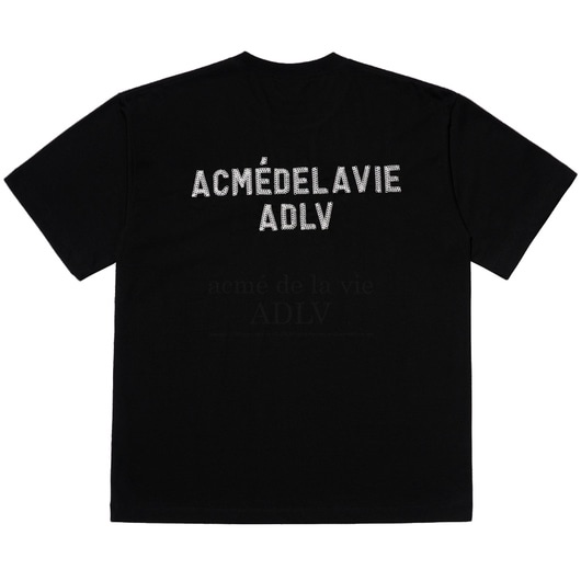 ADLV Stitch Embroidered Short Sleeve T-Shirt Wine Màu Đen