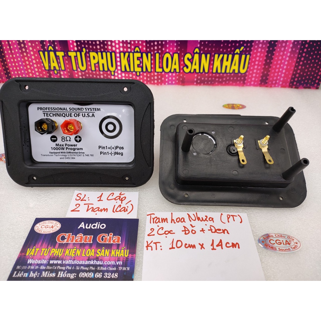 Trạm loa bằng nhựa 10cm x 14cm 2 cái Audio Châu Gia