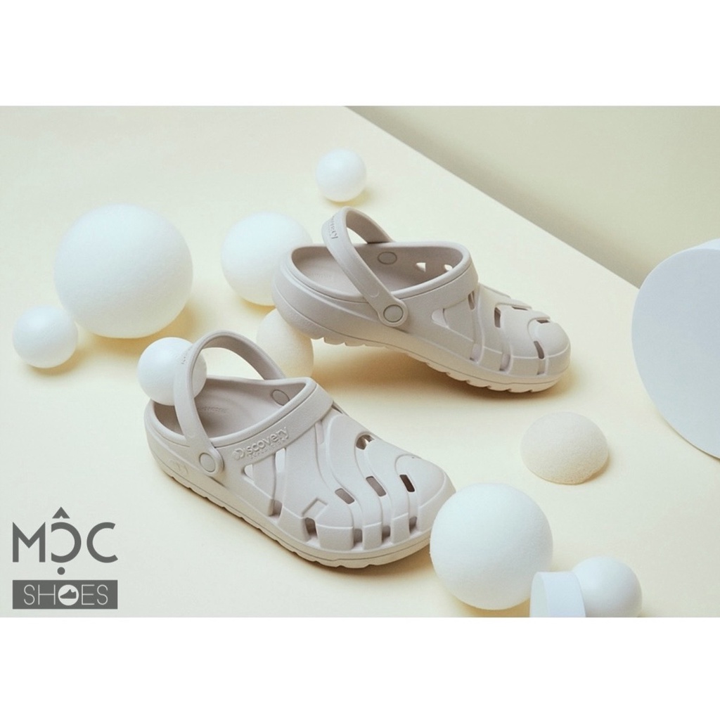 Dép Sục Rọ "CROCS" DISCOVERY Expedition - màu Trắng Xám