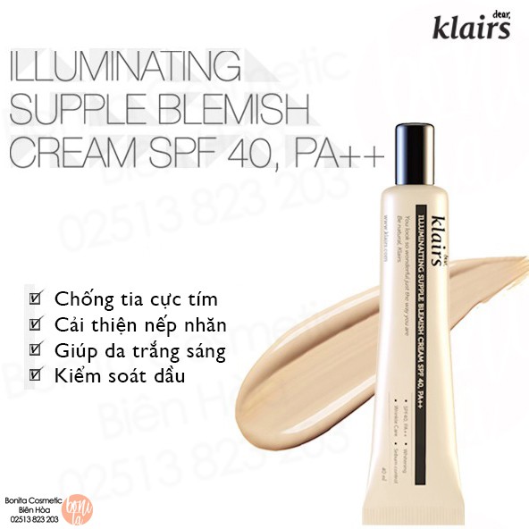 Kem nền Klairs Illuminating Supple Blemish BB Cream 40ml