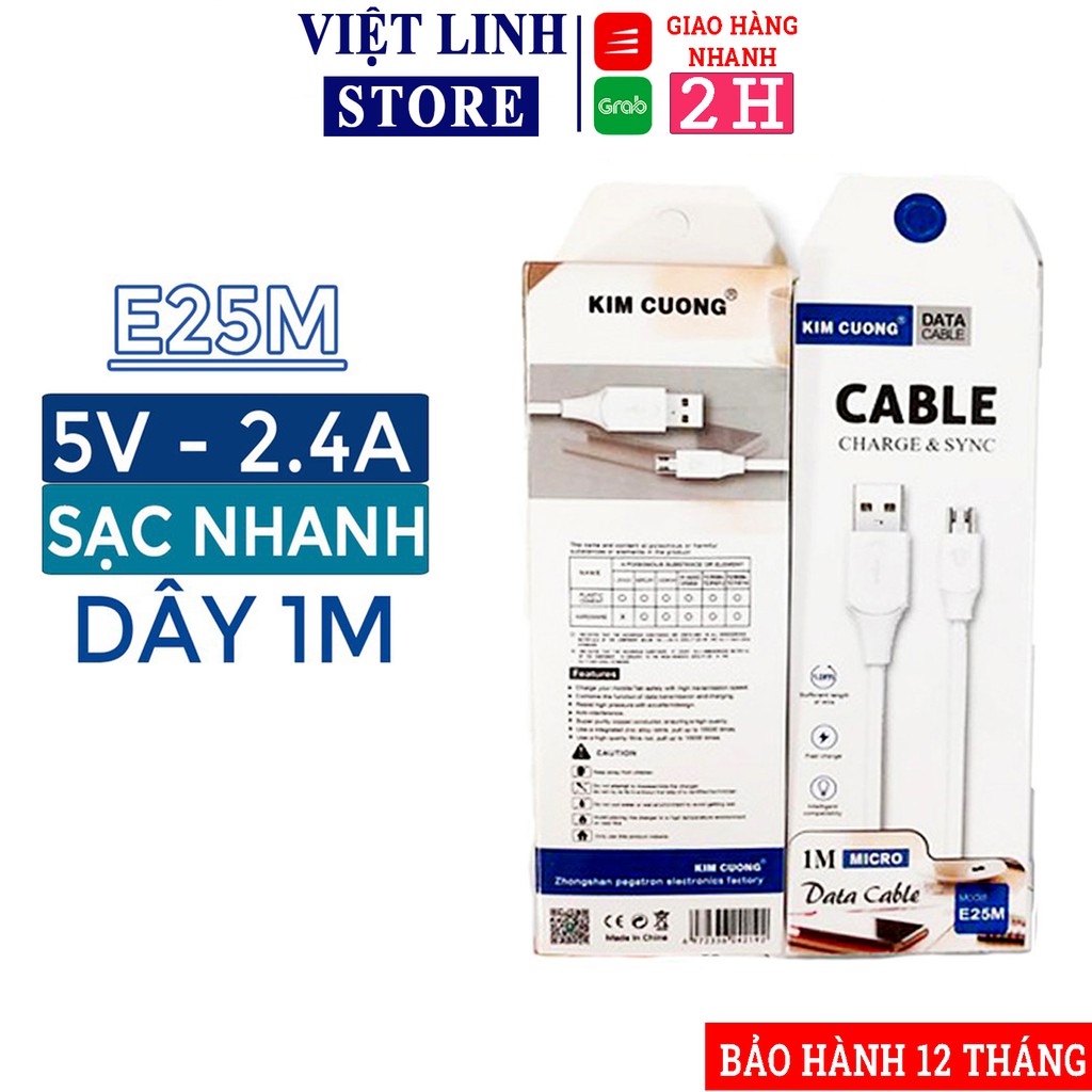Cáp sạc  micro đầu cắm Micro/Type-C E25M - Việt Linh Store