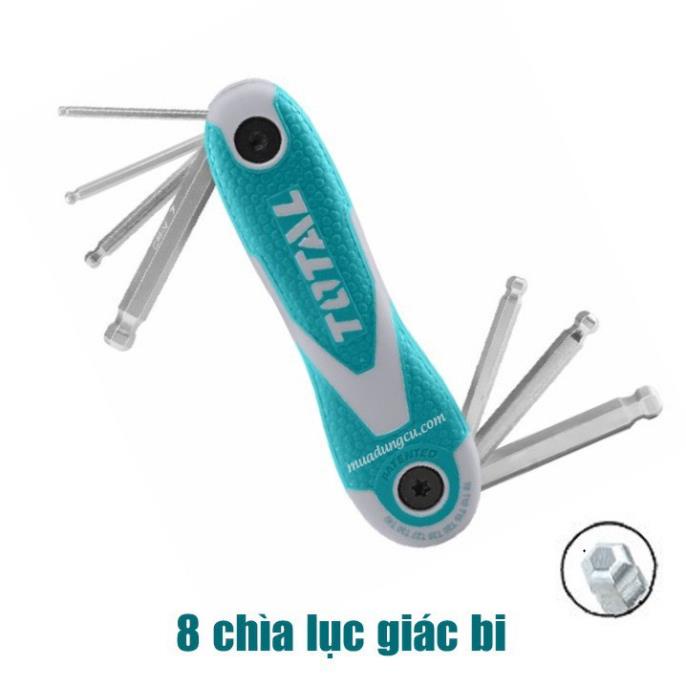 Bộ khoá lục giác dạng xếp đầu bi 8 chi tiết Total THT1061836