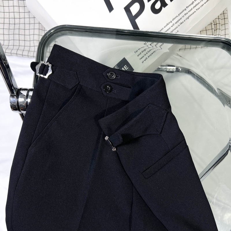 Quần âu nam Side Tab cạp cao, quần trouser nam 9 tấc Hàn Quốc - Play Boys
